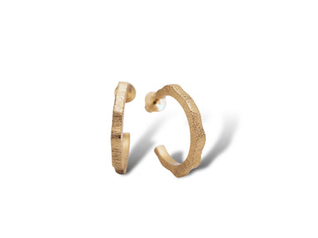 Ocean Stripe Hoops - Vermeil