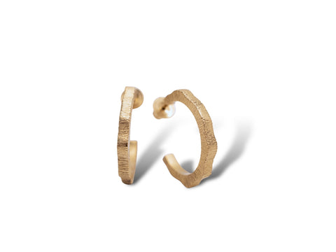 Ocean Stripe Hoops - Vermeil