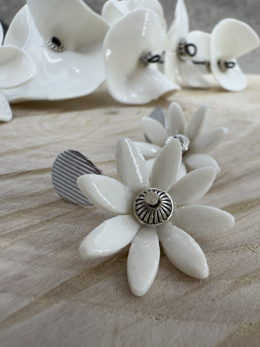 Porcelain Earrings Large flower N.3