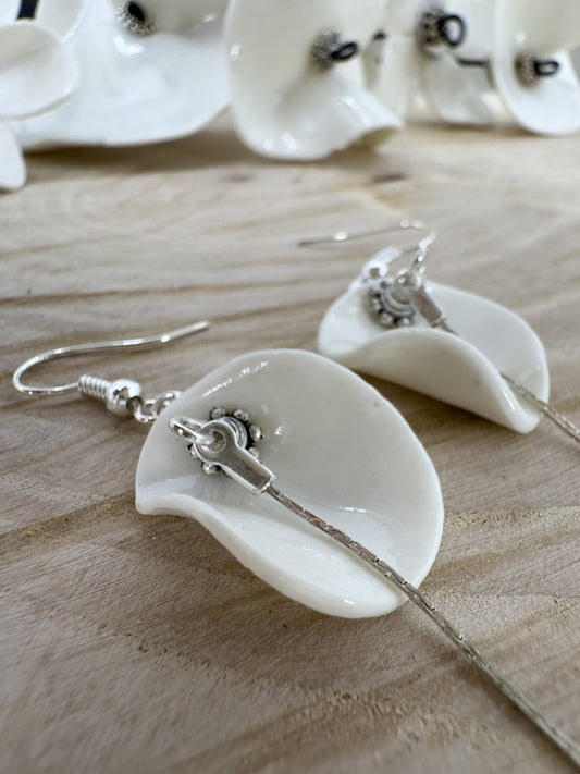Porcelain earrings Shaped cup
