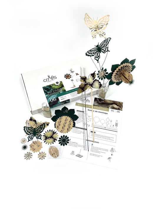 Box 2 Paper flowers 3 Butterflies - Prestige Collection