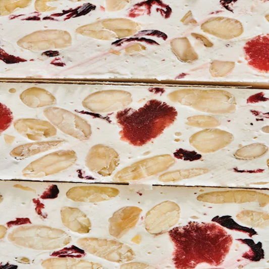 Bulk White Nougat Red Fruit Bites
