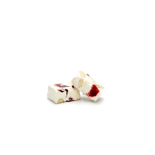 Bulk White Nougat Red Fruit Bites